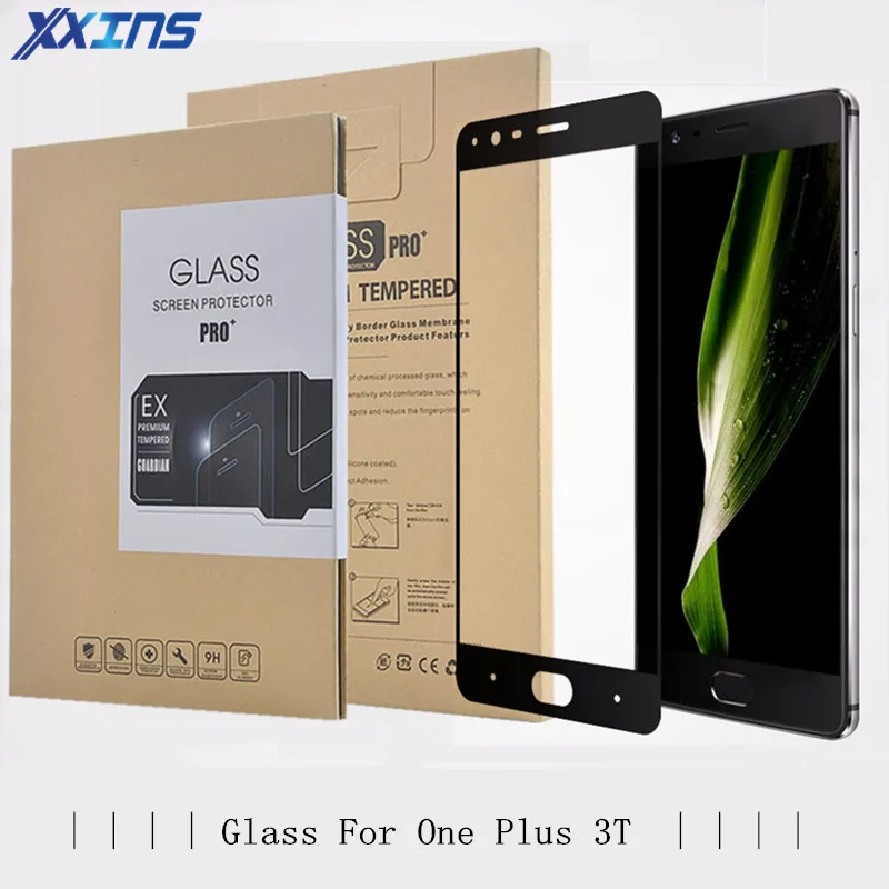 

Xxins Full coverage Tempered GLASS For One Plus 3T coloful mobile phone Screen Protector anti scratch film+Sturdy packaging