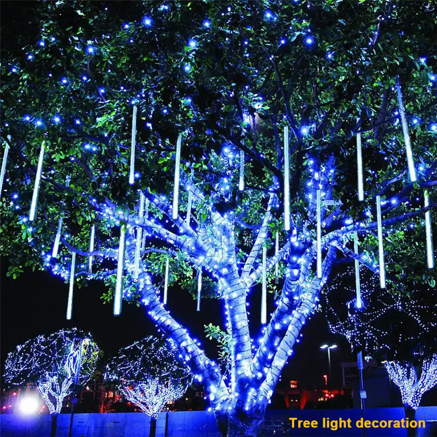 Led Lights Meteor Shower Rain Snowfall Xmas Tree Garden Outdoor Meteor Shower Rain Snowfall Xmas Tree