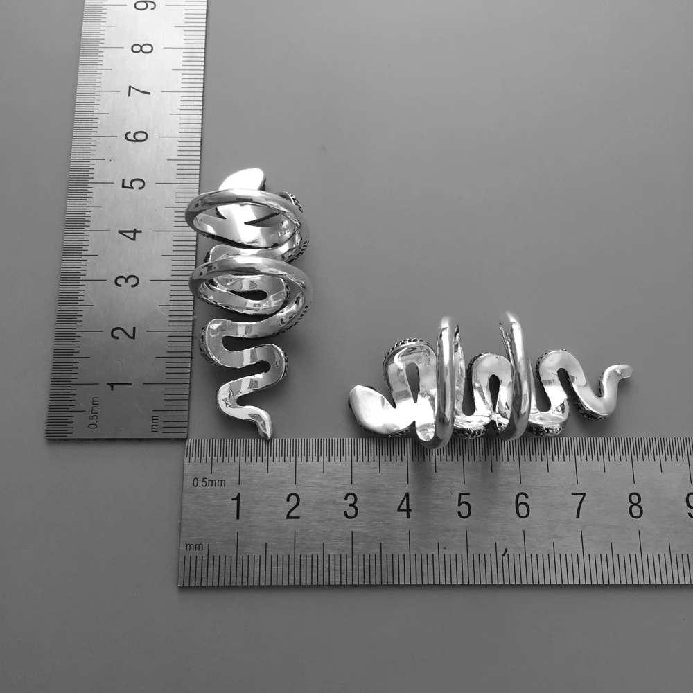 Blackened Long Snake Wedding Bands Rings, 925 Sterling Silver Fashion Jewelry Bohemia Party Boho Gift For Women Girls 2018 New