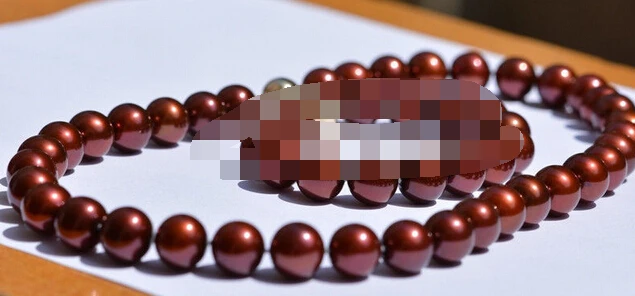 

Jewelr 004923 9-10MM natural south sea chocolate pearl necklace