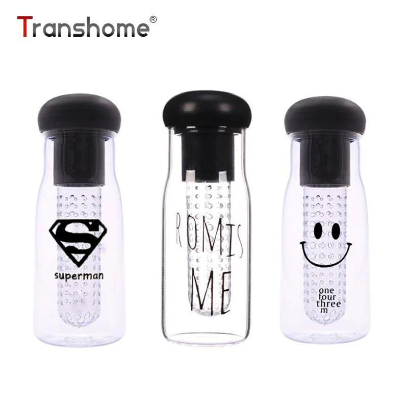 

Transhome Fruit Juice Bottle 750ml Fruit Lemon Juice Infuser Plastic Unbreakable Korea Style Leak-proof BPA Free Water Bottles