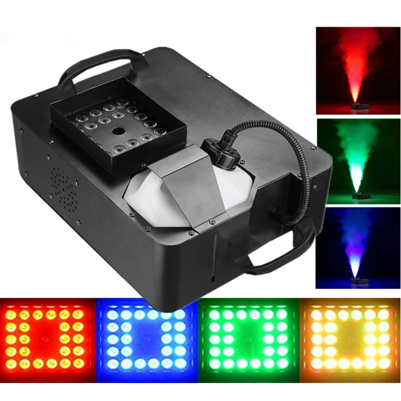 1500 Вт противотуманная машина DMX512 дымовая машина с RGB 3в1 24X9 Вт светодиодный фонарь профессиональная сценическая машина DJ/Bar/вечерние вертикальные Fogger