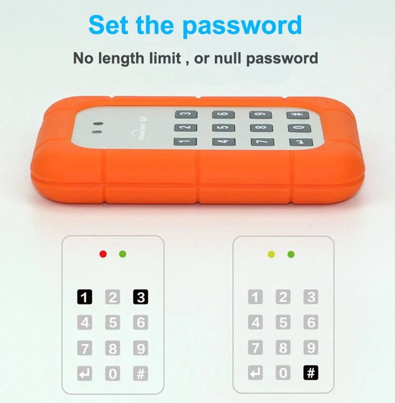 2.5'' encrypt hdd enclosure sata usb 3.0 hdd case keyboard locking hard drive (4) 