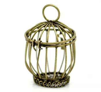 

DoreenBeads Retail 3PCs Antique Bronze Bird Cage Charms Pendants 4.3cmx3cm(1-3/4"x1-1/8")