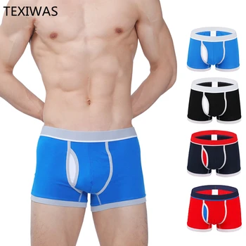 

TEXIWAS Hot New Fashion Sexy Quality Men's Boxers Large Size Cotton Underwears Mans Plus Size Panties Fat Trunk Male Underpant