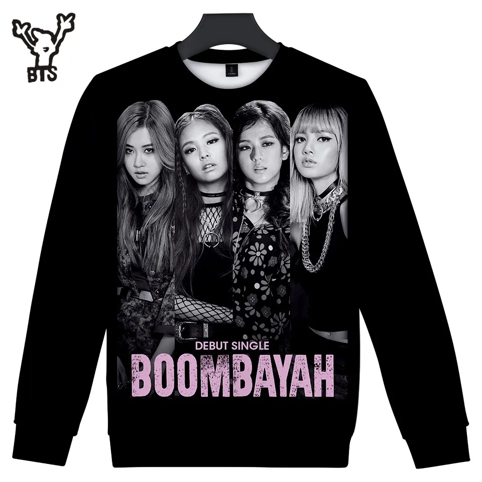 

Hot Sale 3D BLACKPINK Cool Women Long Sleeve Sweatshirts Casual Popular Spring/Autumn Fashion Print Plus Size Q0758-Q0924