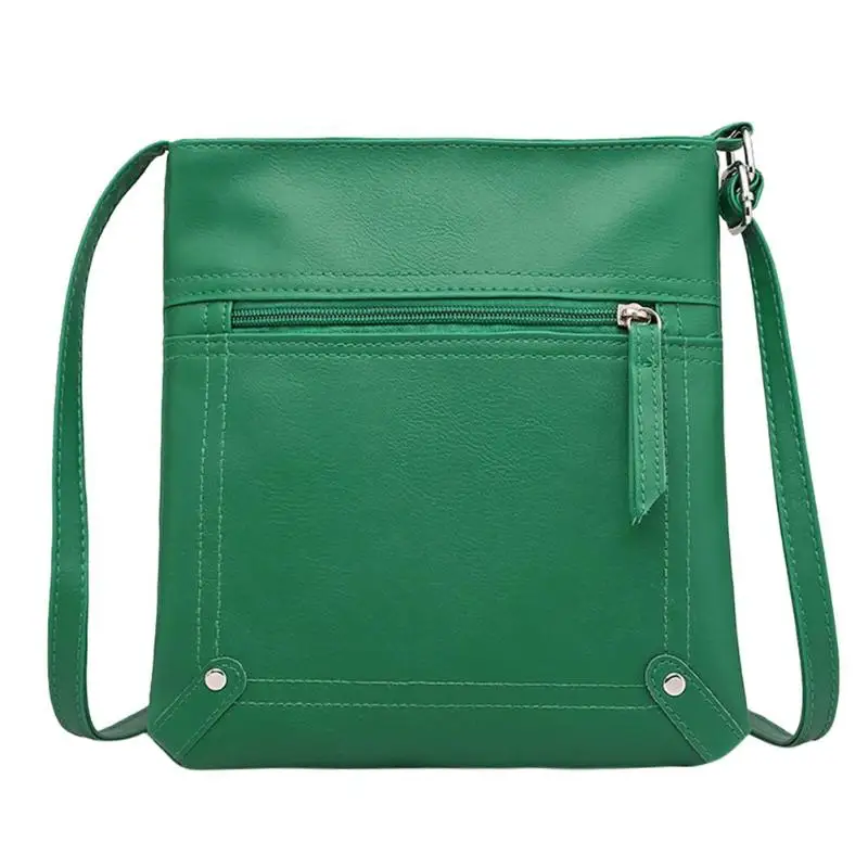 Однотонные дизайнерские женские сумки-мессенджеры, женская сумка-мешок, кожаная сумка через плечо, сумка-портфель - Цвет: Зеленый