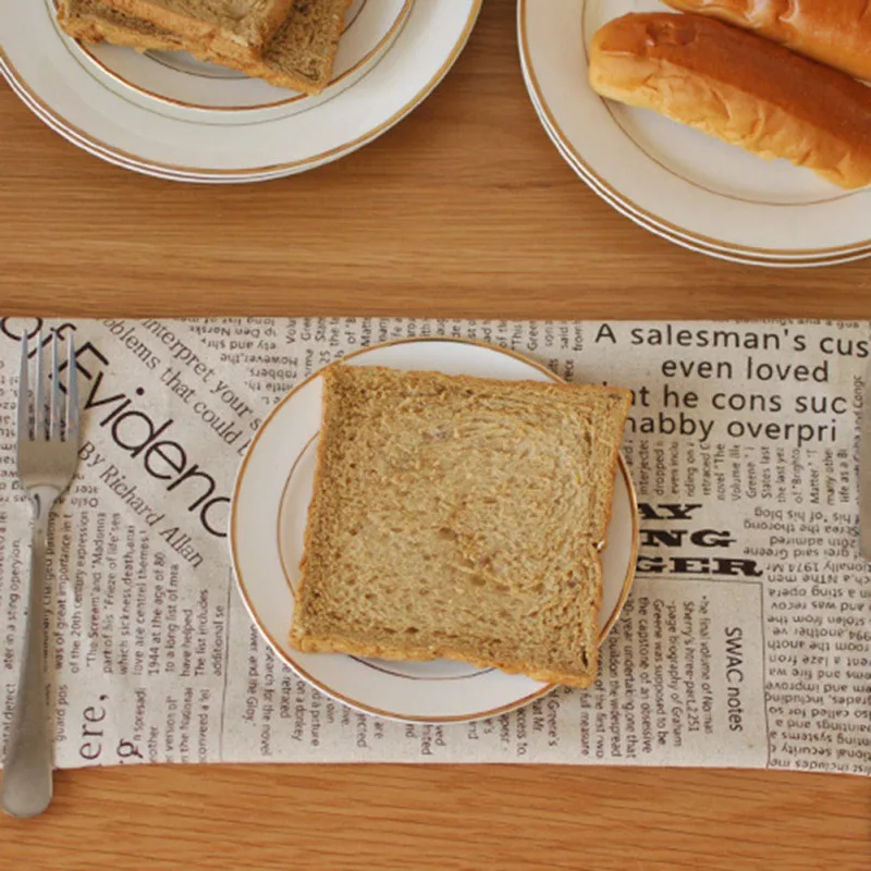

Washable Pads Decoration Cloth Table Napkins Placemat Tea Towel Cotton Napkin Retro Newspaper Tablecloths Rectangle Wedding