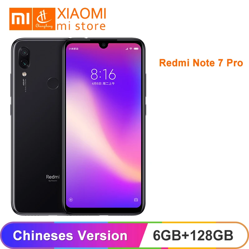 

New Original Xiaomi Redmi Note 7 Pro 6GB 128GB ROM Note7 Snapdragon 675 Octa Core 48MP+5MP Dual Camera 6.3" 4000mAh Smartphone