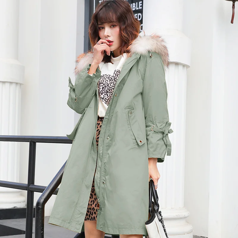 BGdeep winter down jacket women down coat natural fur collar long loose warm thicken coat J90142312D