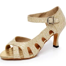 Женская обувь для бальных танцев, латинских танцев, женская обувь для сальсы/социальных вечеринок, Женская Современная танцевальная обувь для танго, каблук 7,5 см, 1502