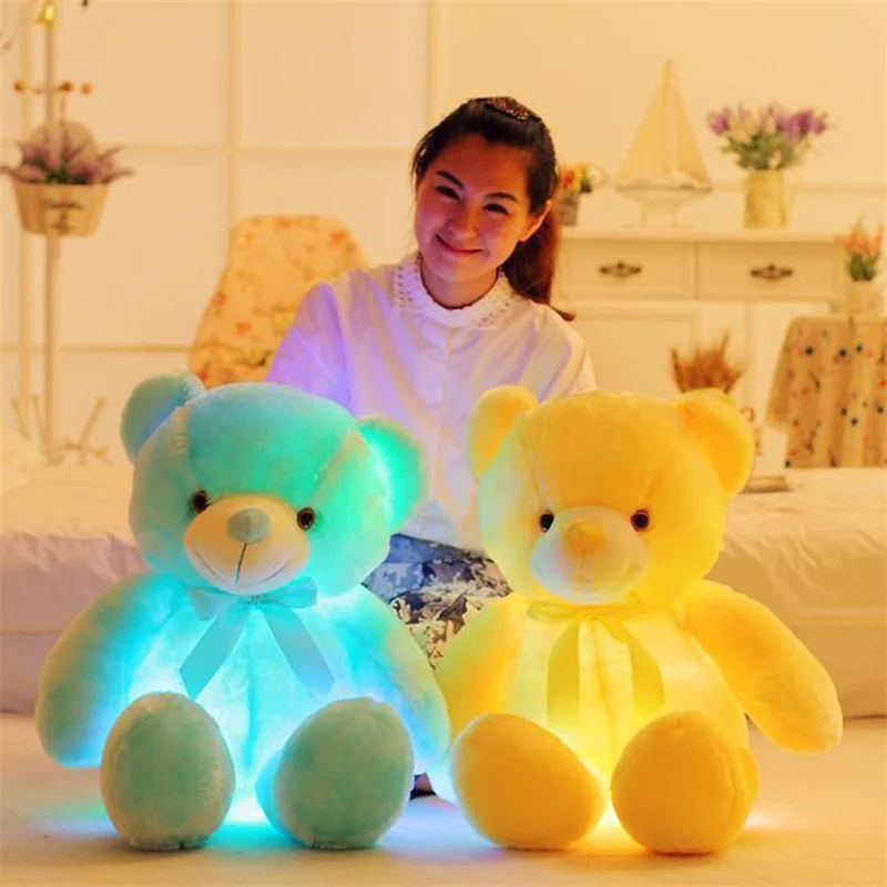 

50cm cute light up coloful dolls toy kid baby toy birthday holiday gift glowing teddy bear stuffeed animal led flashing plush