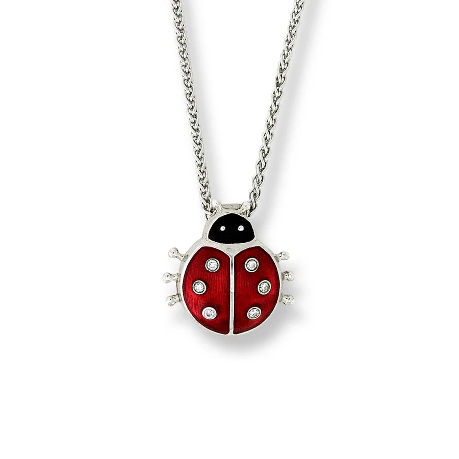 Buy 925 Sterling Silver lovely small Ladybug red