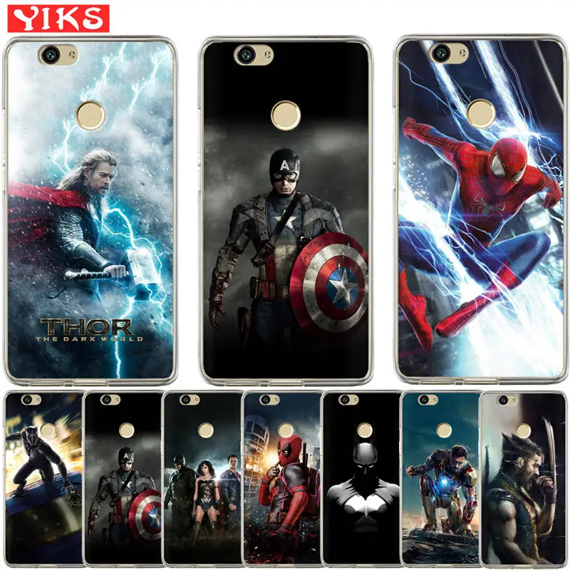 

Luxury Marvel Avengers Case For Huawei Nova 2 Plus 3E Y3 Y5 Y6 II Pro Y7 2017 Y3 Y5 Y6 II Soft Cover Case Coque Etui Fundas