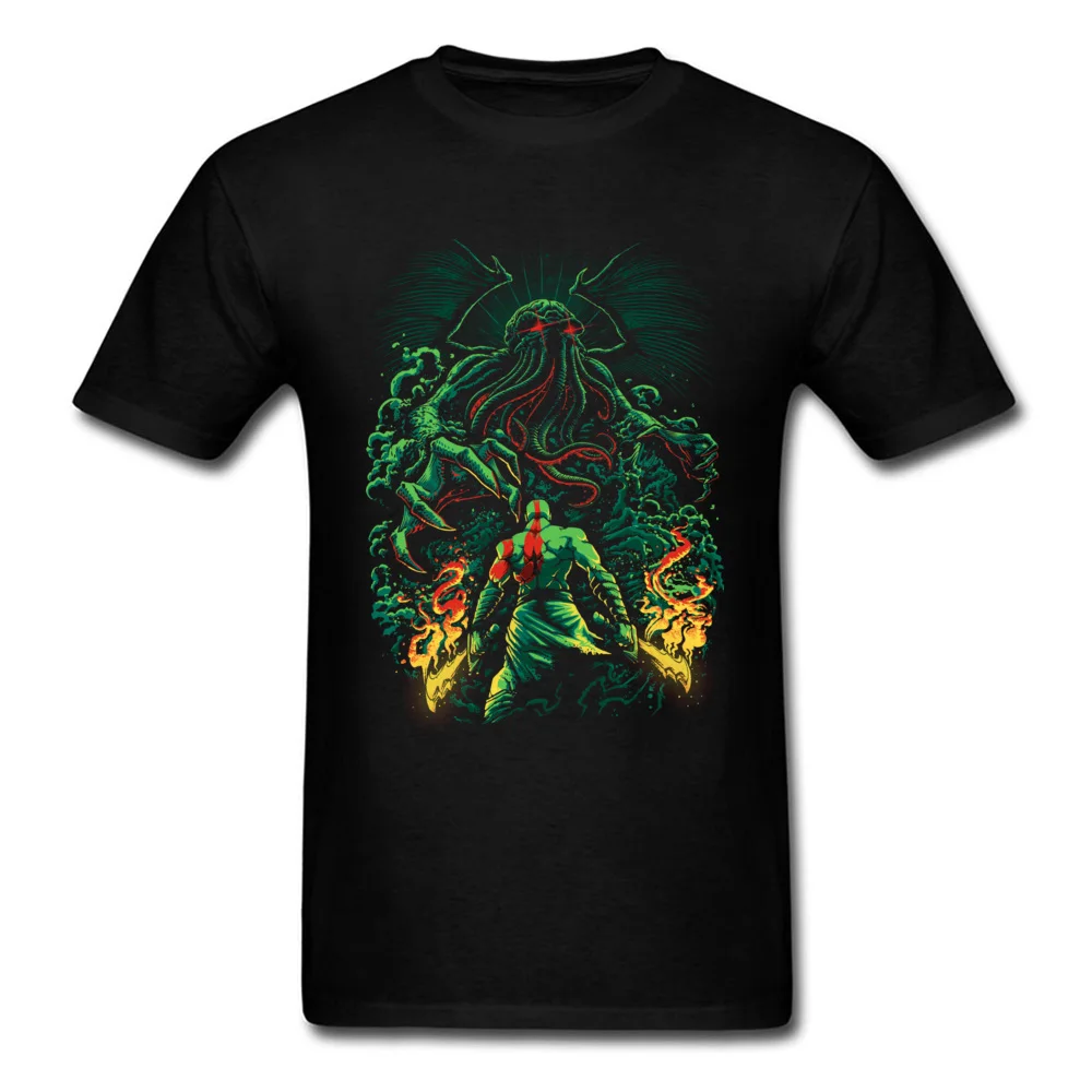 Prevailing Mens T-shirts O Neck Short Sleeve 100% Cotton Clash of the old gods Tops T Shirt Normal Sweatshirts Clash of the old gods black