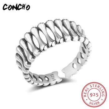 

2018 Rushed Direct Selling Bands None Party Classic Anel Feminino Concho Jewelry 925 Sterling Geometric Shape Rings For Women