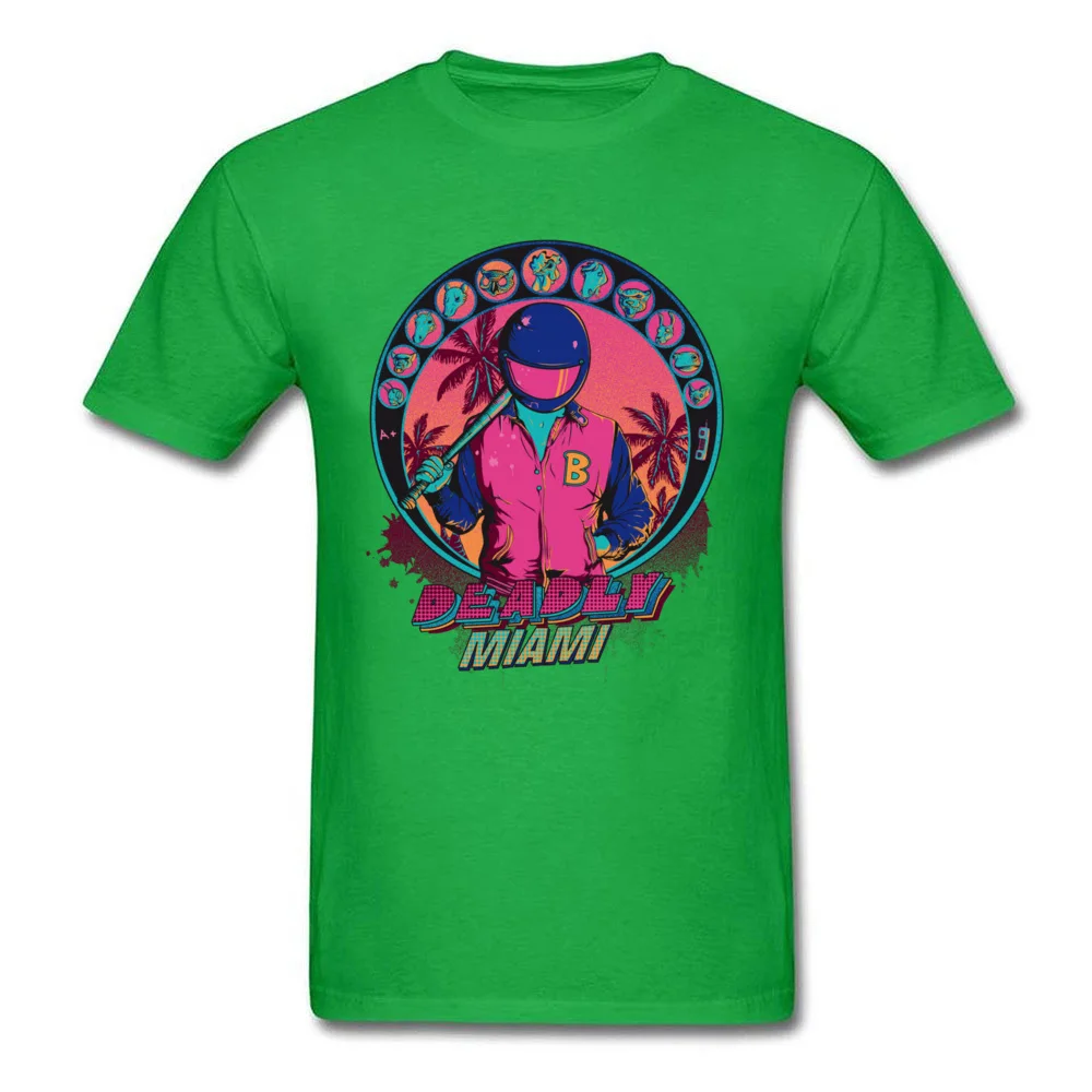 Deadly Miami Leisure T-shirts for Men 100% Cotton Fabric VALENTINE DAY Tops Tees Tee Shirts Short Sleeve Latest Crew Neck Deadly Miami green