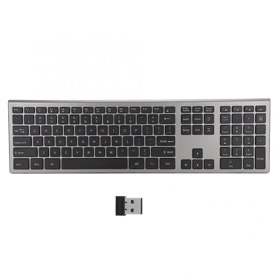 

109 Keys Wireless 2.4G USB Scissor Foot Key Cap Ultra-thin LED Indication Keyboard for BK