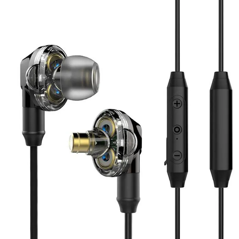

KSCAT A08 Double Dynamic Drivers Headset Noise Canceling Earphone Bluetooth Replacement MMCX Cable for shure SE215 SE535 SE846