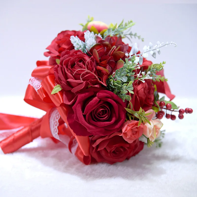Kyunovia красивые 3 шт./компл. свадебная бутоньерка на запястье бутоньерка для жениха свадебный букет невесты белый Розовый и красный цвет D119