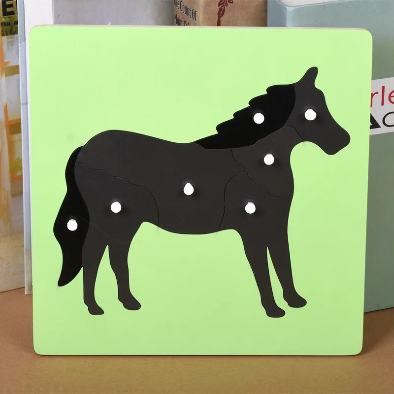 Wooden Montessori Toys Infant Animal Puzzle Preschool Educational Learning Toys For 1 2 3 Years Olds Juguetes Brinquedos E2464Z