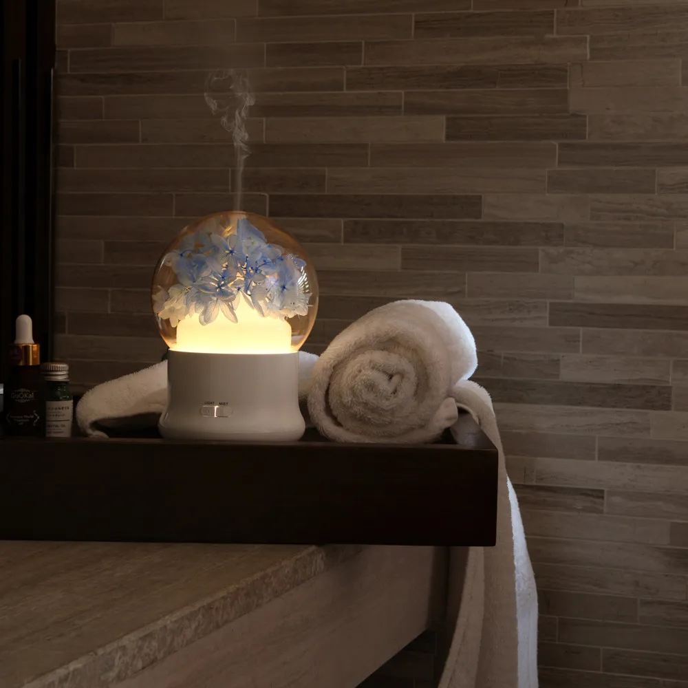 

2018 New Style LED Everlasting Flower Air Fragrance Humidifier And Home Decoration Night Light