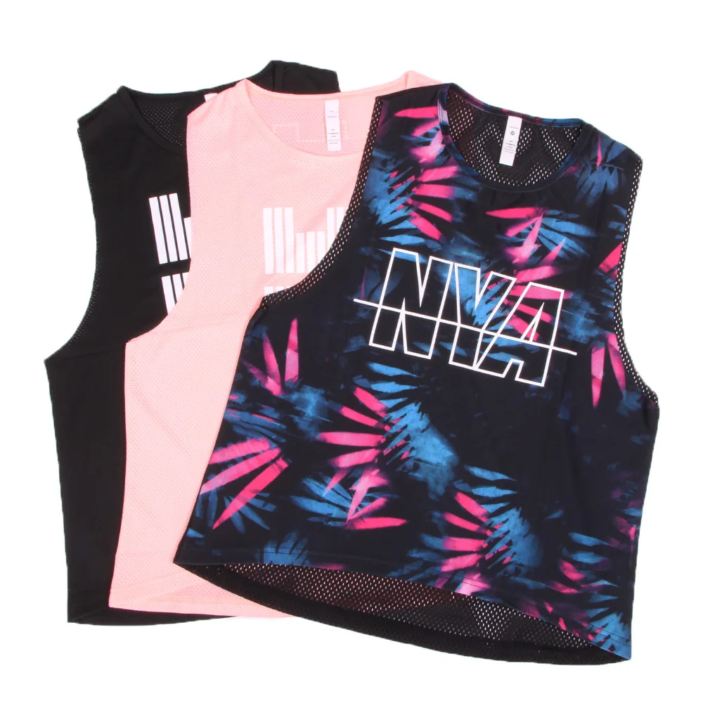 

Back Mesh Sports Top Printing Yoga Top Sport Top Fitness Women Workout Fitness Women Sports Bra Match Gym Top T Shirt