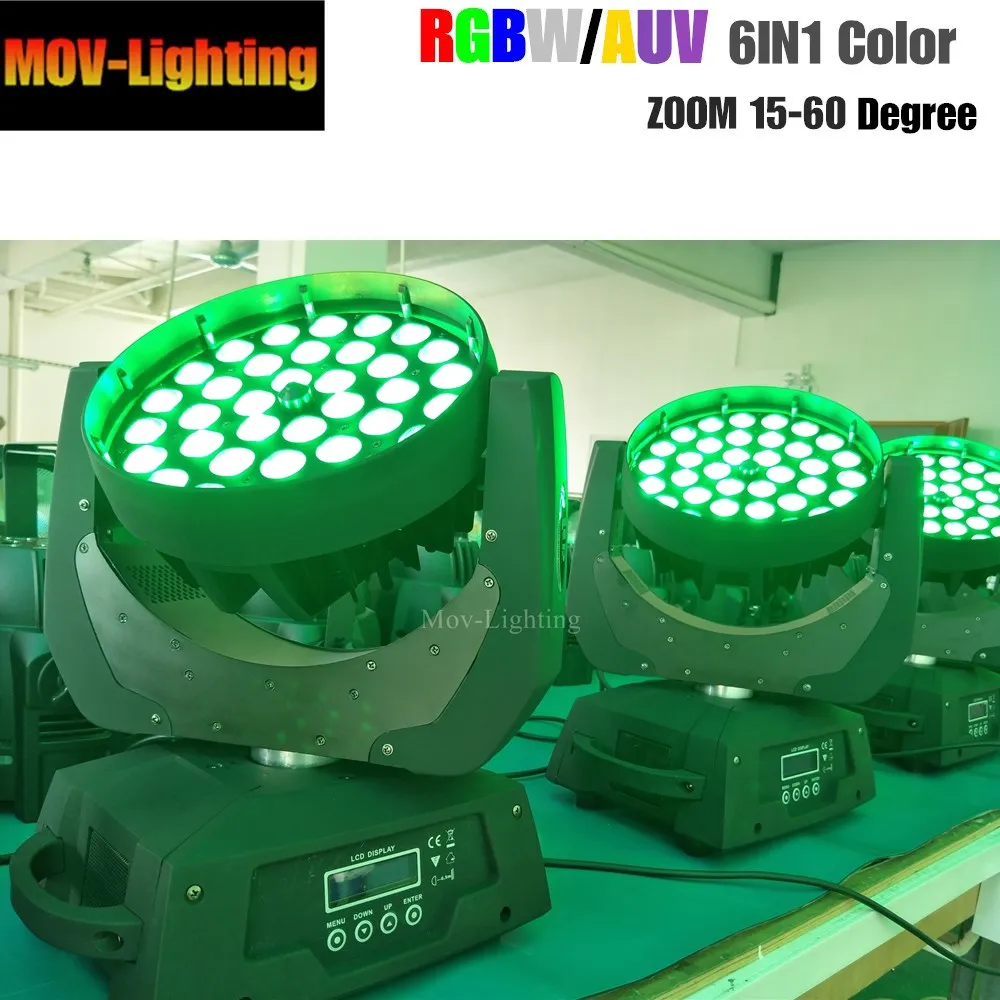 6 шт./лот Pro dj диско сценический свет rgbwauv 36x18 Вт 6в1 zoom wash led moving head light|Эффект