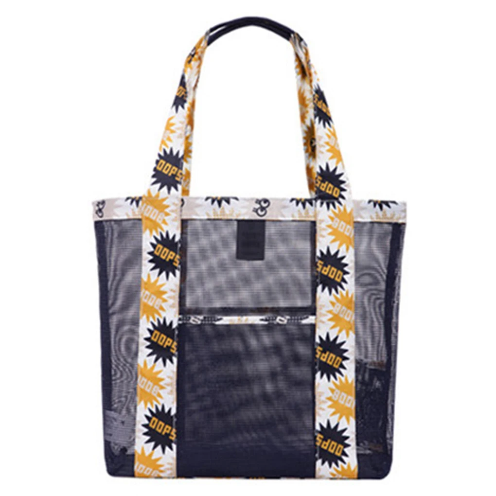 Mesh Beach Bag Travel Folding Bag Large Tote Bag Beach Tote Bag for Womenin Shoulder Bags from