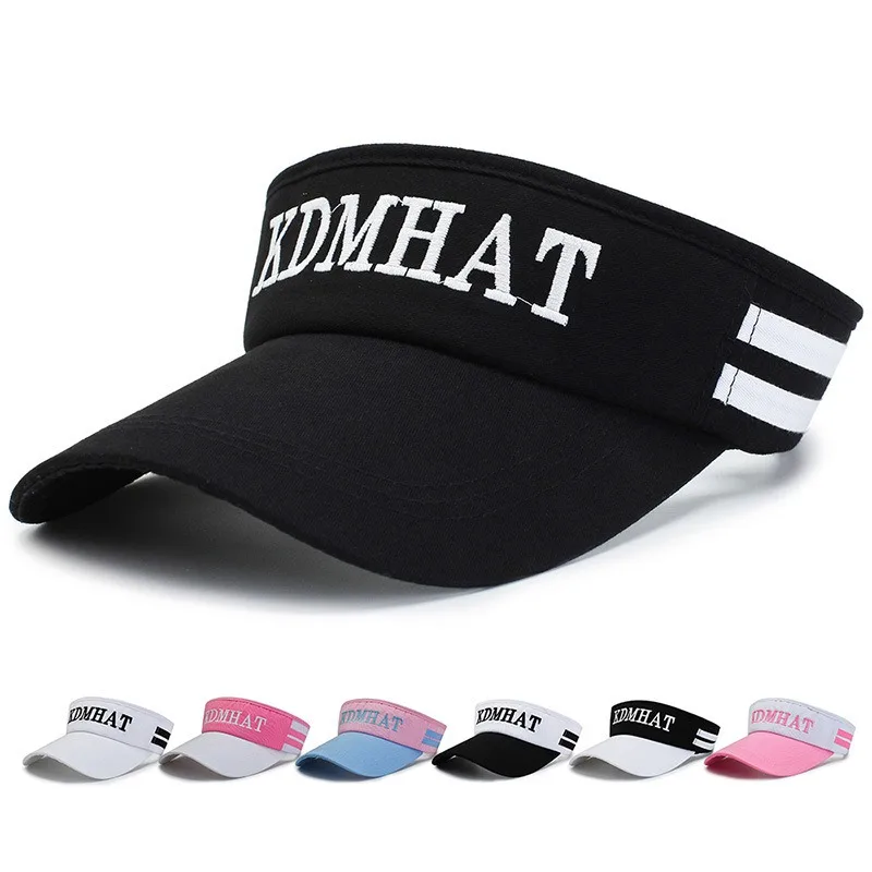 

2019 Summer Cap Visor Sun Hat Casual Ajustable Ponytail Hats Empty Top Unisex Sunscreen Women Men Caps For Tennis Golf Baseball