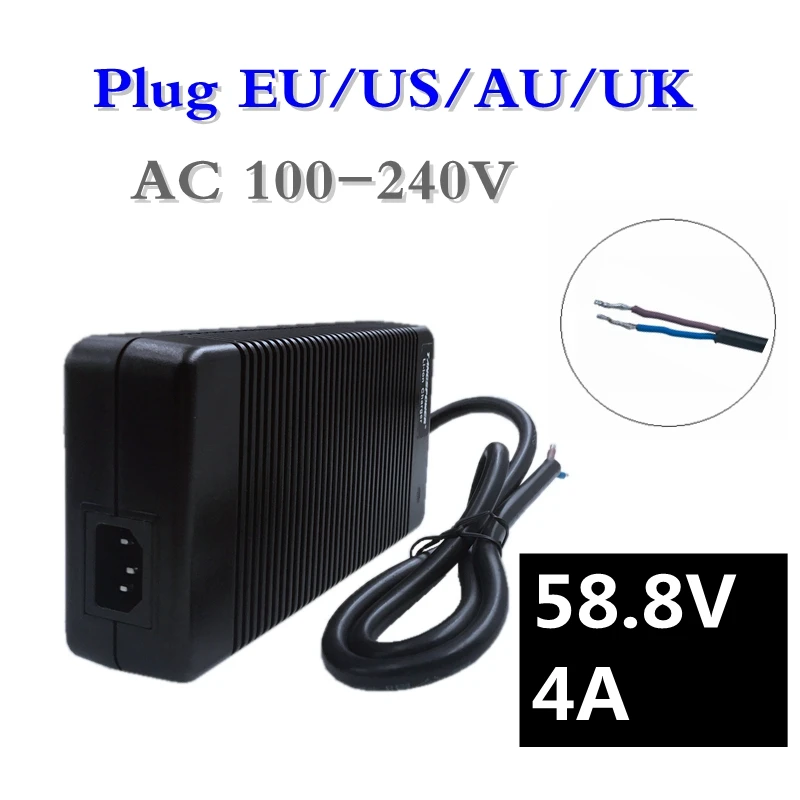 

252W 58.8V 4A Li-ion charger for 58V 14Series Lithium Battery Pack Electric bike battery Scooter battery Charger Free Shipping