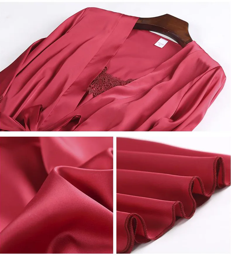 Daeyard Для женщин пижамы 5 атласные пижамные комплекты одежда для сна шелк Домашняя одежда вышивка сна Lounge Пижама с кружевами с нагрудники