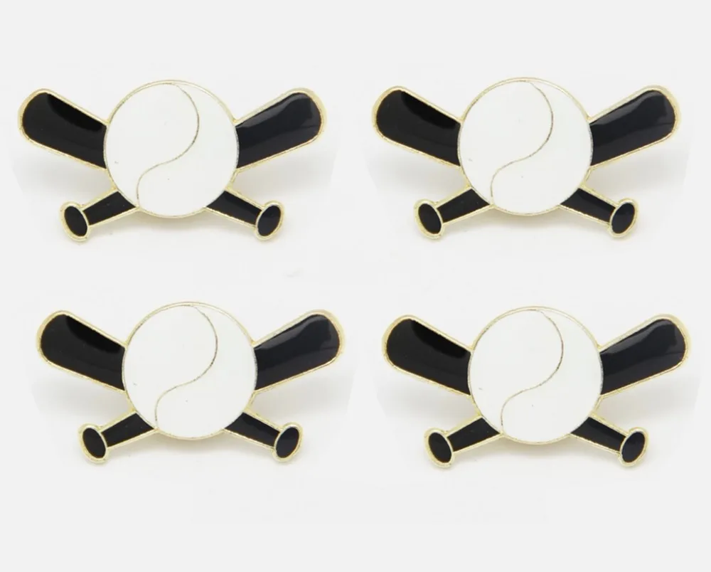 

Lots 5 pcs Crossed Baseball Bats & Ball Lapel / Tie / Hat or Cap Pin Badge - Brooch - New Fans Gifts Jewelry 3 X 1.75 CM