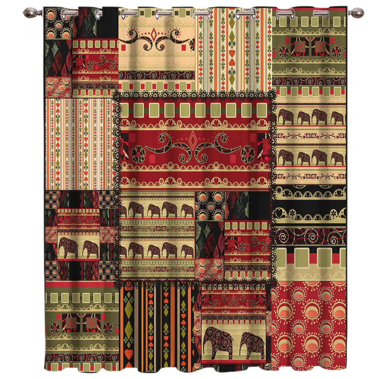 Africa Indian Elephant Window Curtains Dark Curtain Lights Living