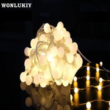 10 м, 20 м, 30 м, 50 м светодиодный светильник-гирлянда с шариками, переменный ток 110 В/220 В, праздничная Рождественская гирлянда, свадебное украшение для дома, светильник-гирлянда s