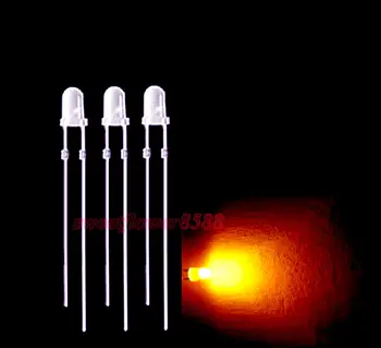 

500pcs 3mm Round Diffused Orange LED 4K MCD Bulb Lamp Light LED Free Shipping