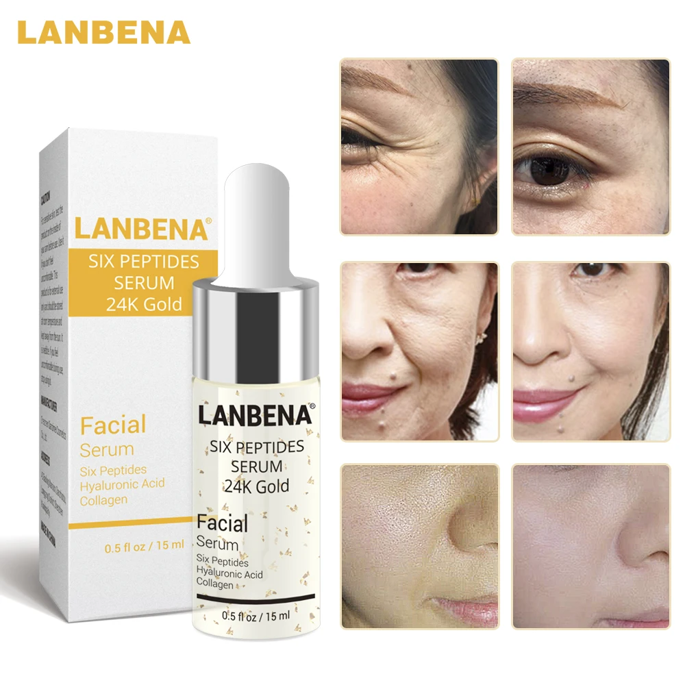 

15ML 24K Gold Facial Serum Anti-wrinkle Firming Fine Lines Anti-Aging Moisturizing Skin Care Whitening Brighter Beauty TSLM2
