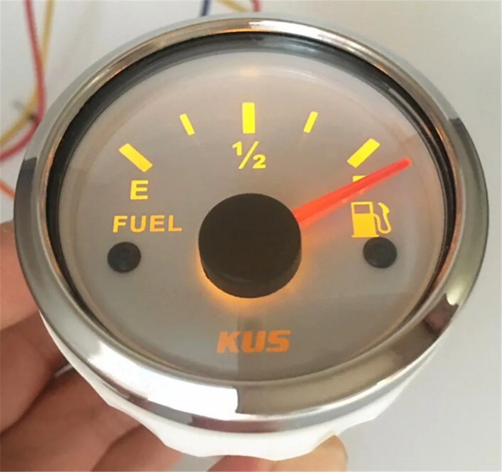 

Pack of 1 52mm Marine Pointer Fuel Level Meters 0-190ohm / 240-33ohm Input Signal Fuel Level Gauges with Red or Yellow Backlight