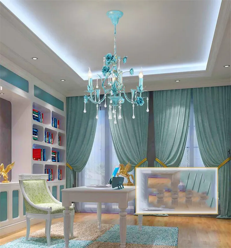 Luxury crystal blue pendant light (15)