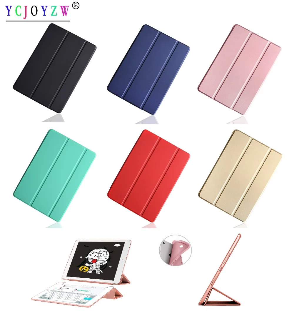 

Case for Apple iPad Air 2. PU leather cover + TPU soft silicone protection bottom shell - intelligent sleep wake up funct case