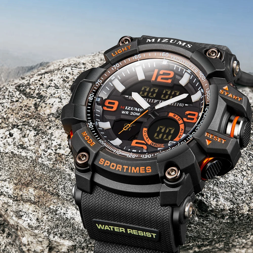 mizums Brand Men Sports Watches Dual Display Analog Digital LED Electronic Quartz Wristwatches Waterproof Swimming Military Watch drop shipping (22)