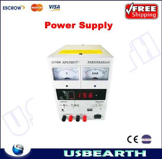 

ATTEN APS1501T+ DC regulated power supply Variable 10V / 1A USB 5V power supply interface and mA display for mobile repair