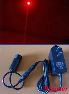 

150mW 650nm focusable red laser module(DOT) plus laser power adapter from91Laser