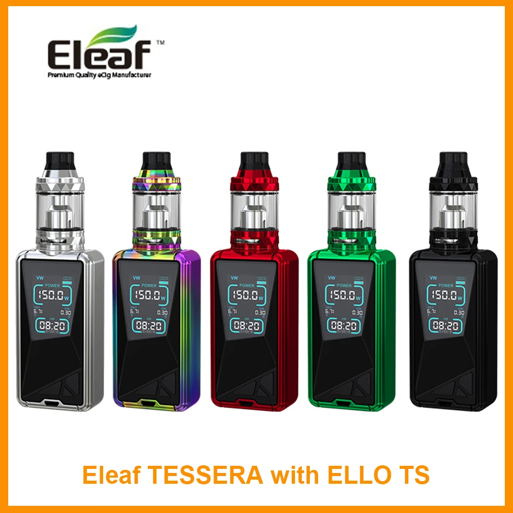 

Original Eleaf Tessera Kit with ELLO TS Atomizer Built in 3400mAh With 4 ml Eliquid HW1/HW2 Coils Vape Kit E-Cigarette