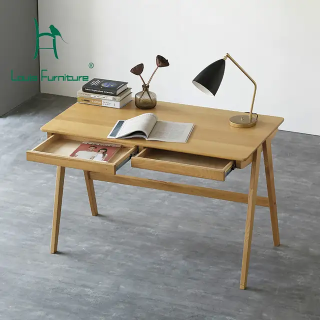 Louis Fashion Computer Table North European Real Wood Desk Office