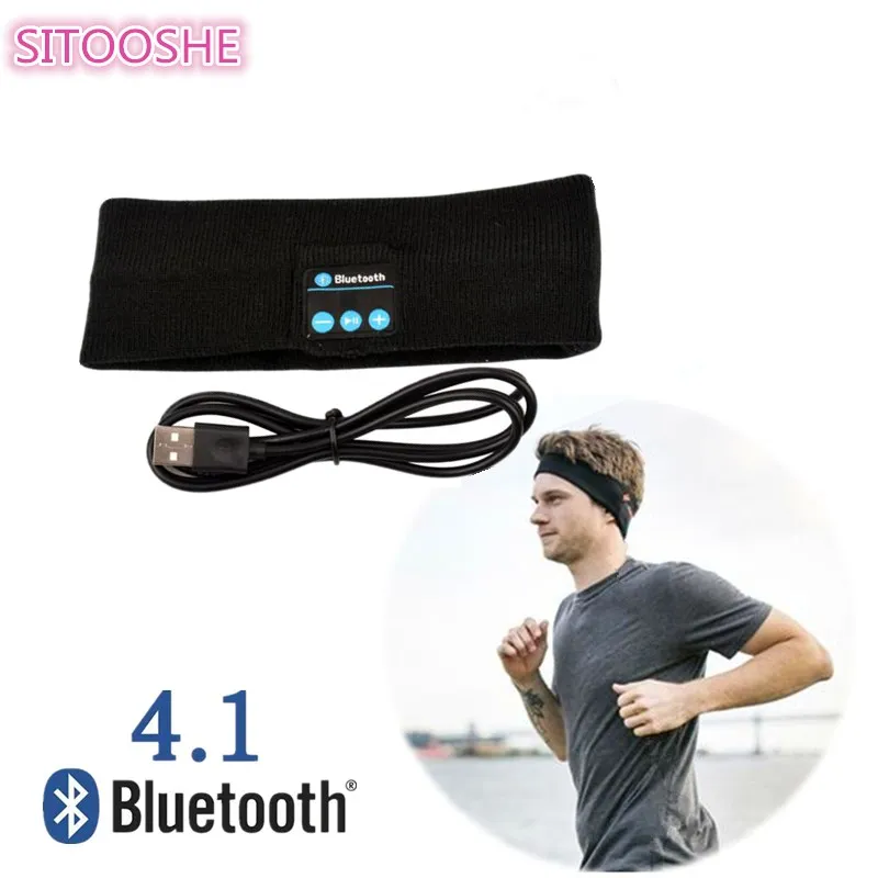 

SITOOSHE Wireless Bluetooth Headphone Sleep Headband Hat Soft Warm Sports Smart Cap Smart Speaker Stereo Headset with Mic