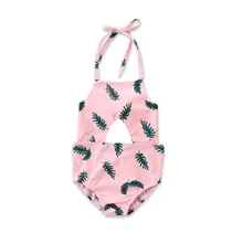 Детская одежда для девочек, бикини с рисунком листьев для маленьких девочек, купальный костюм, купальный костюм, пляжная одежда