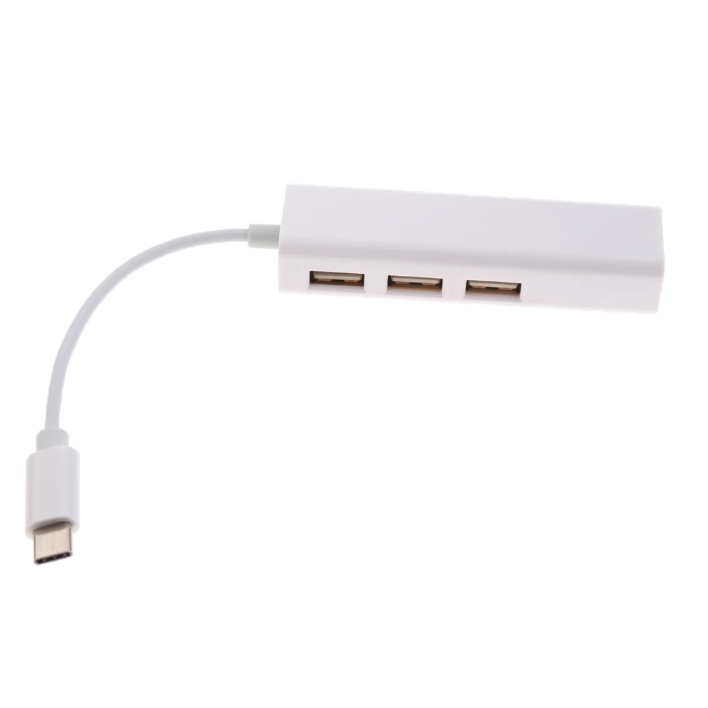 USB 3.1 Type C to USB RJ45 Fast Ethernet Lan Adapter Hub Cable for Macbook 