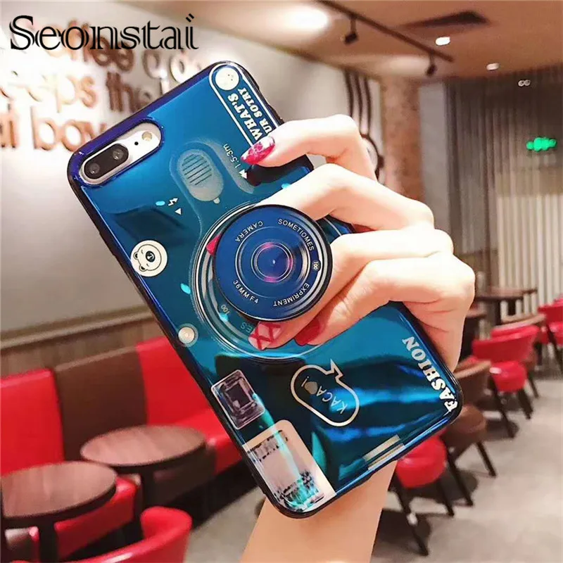 

Vintage Camera Case For Huawei Honor 10 9 Cases 3D Grip Stand Holder Silicone Cover For honor 9 lite 7X Y9 2018 Kickstand Fudas