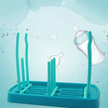 

Cups Hanging Drying Rack Triplex Row Pacifier Nipple Foldable Organizer Multifunctional Infant Drain Stand Baby Bottle